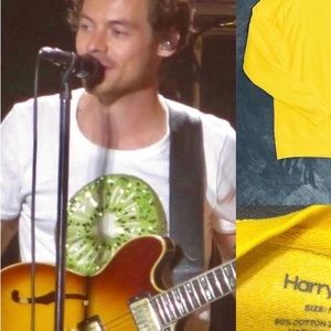Harry Styles Kiwi 2018 Tour merch yellow embroidered sweatshirt S